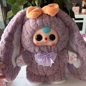 Baby three  Plush Bunny Doll with Bow